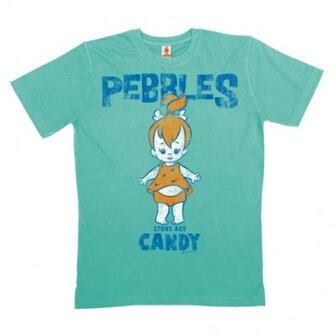 Fred Flintstone - Pebbles - Blauw -Heren T-shirt 