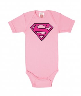 Superman - Logo - DC Comics - Roze Meisje Baby Romper/Kruippakje