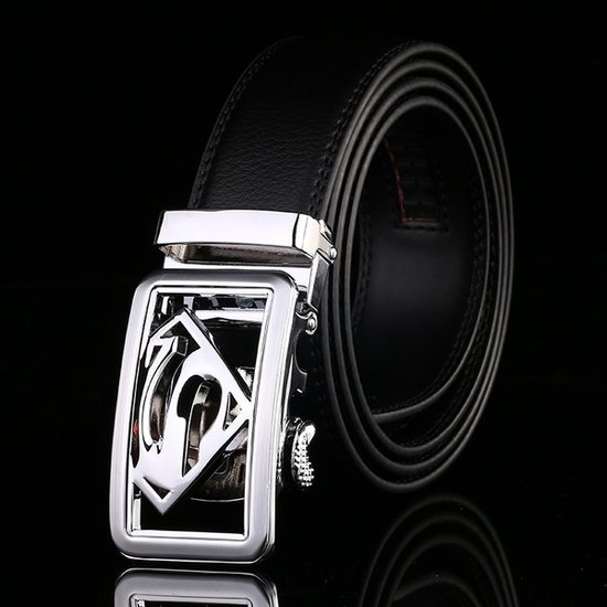 Superman Zwarte Leren buissness Riem automatiche Buckle/Gesp