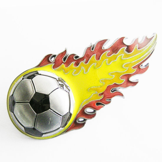 Voetbal Vlammend geel Riem Buckle/Gesp