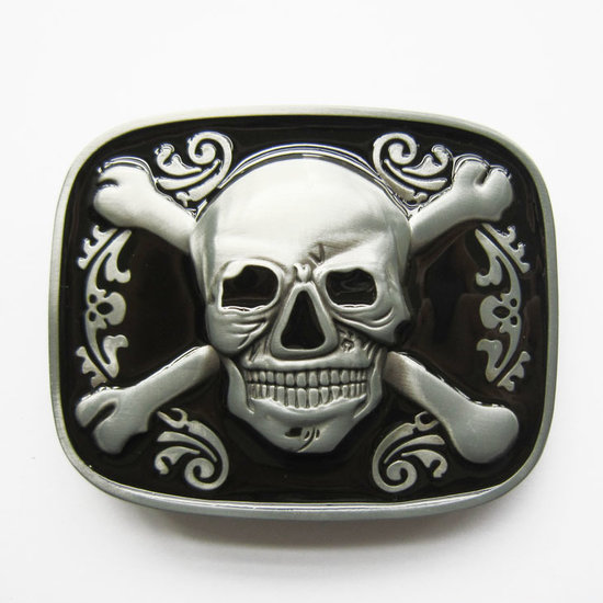 Skull Bones Jolly Roger Pirate zwart glazuur Riem Buckle/Gesp