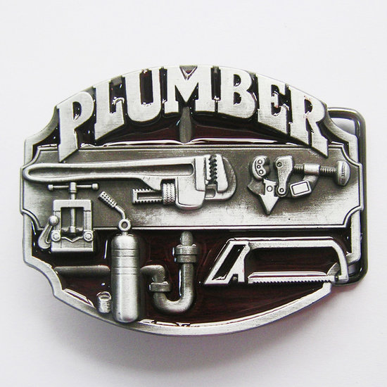 Loodgieter Plumber Metal Embleem rood Riem Buckle/Gesp