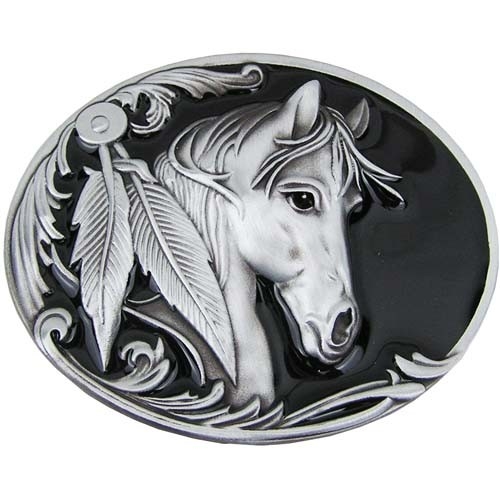 Paardenhoofd Zwart Riem Buckle/Gesp