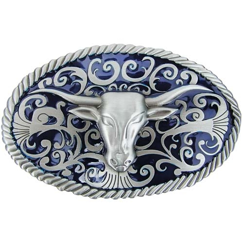 Stierenkop Blauw Riem Buckle/Gesp