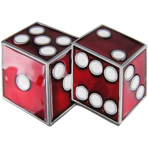 Double Dice Rood/Wit Riem Buckle/Gesp