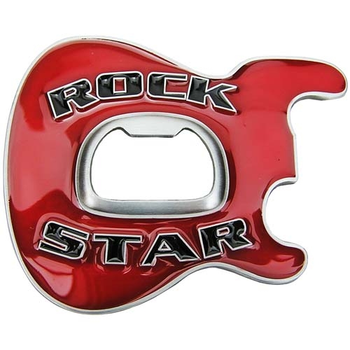 Rock Star Flesopener Rood Riem Buckle/Gesp