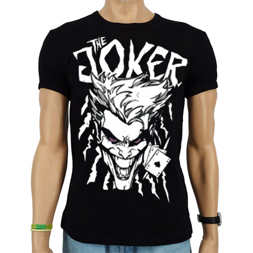 Batman - Joker Aces - Zwart Heren slim-fit T-shirt 