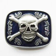 Skull Bones Jolly Roger Pirate blauw glazuur Riem Buckle/Gesp