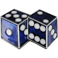 Double Dice Blauw/Wit Riem Buckle/Gesp