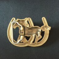 Paard in Galop Brons Riem Buckle/Gesp