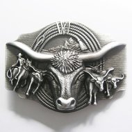 Longhorn Rodeo Bull Metal Riem Buckle/Gesp