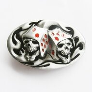 Tattoo Skull Dice Gamble Riem Buckle/Gesp