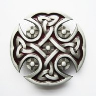 Celtic Keltische Kruis Design Rood Riem Buckle/Gesp