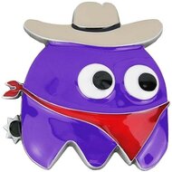 Pac-Man Cowboy Ghost Paars Riem Buckle/Gesp