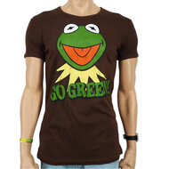 De Muppets - Kermit  - Go Green  - Heren Bruin slim-fit T-shirt 