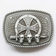 Celtic Schild Schedel en Zwaard Blanco Riem Buckle/Gesp